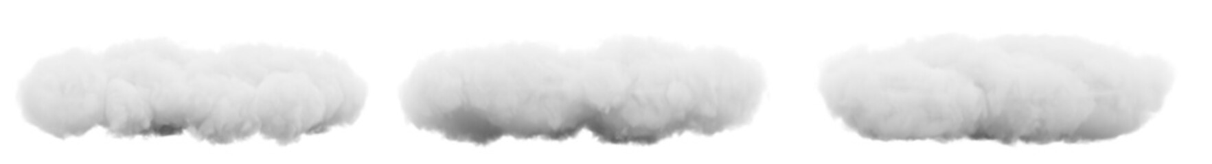 Cumulus and fluffy cloud shape with isolated on transparent background - PNG file, 3D rendering illustration, Clip art, cut out and sky elements