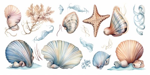 AI Generated. AI Generative. Pasted drawing illustration of underwater under sea marine landscape. Graphic Art