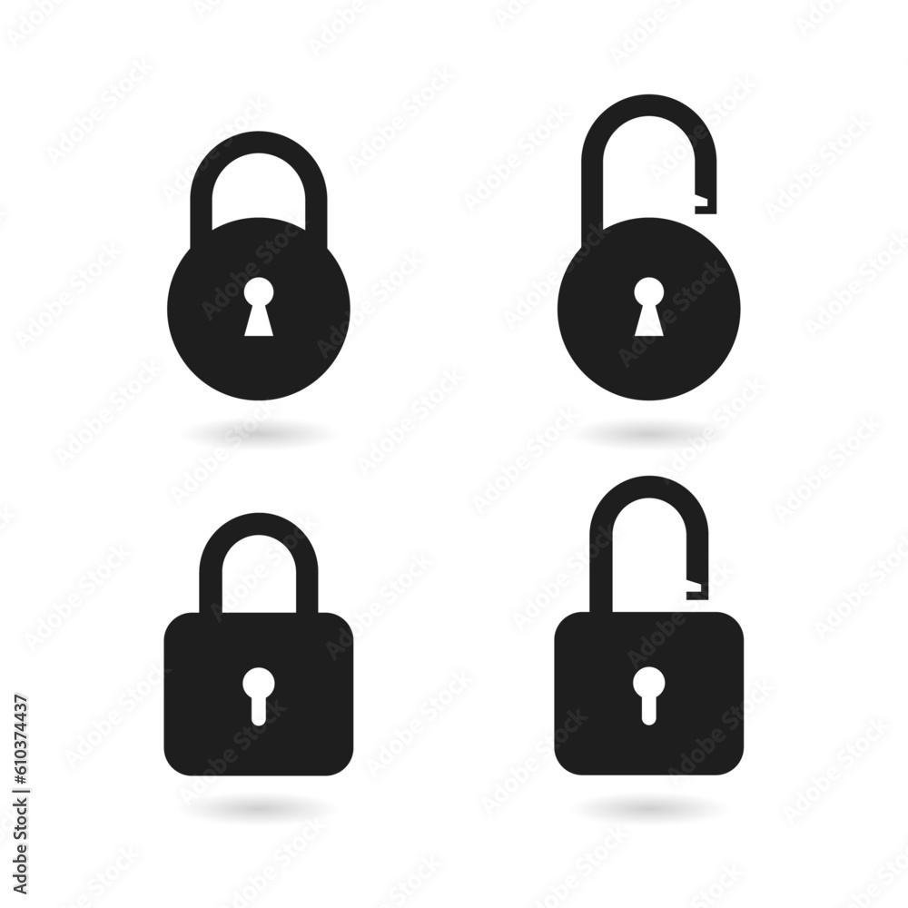 Poster padlock icons set. security symbol. lock icons set.
