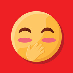 Laughing with hand over the mouth