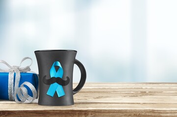 Concept of Father's day, gift and cup