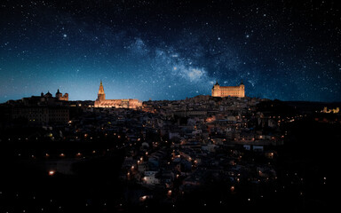 Toledo at night, sky with stars