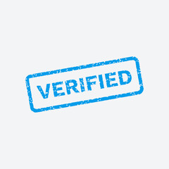 Verified stamp in grunge style. Verified sign vector design.