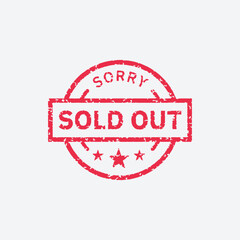 Sold Out stamp in grunge style. Sold Out sign vector design.