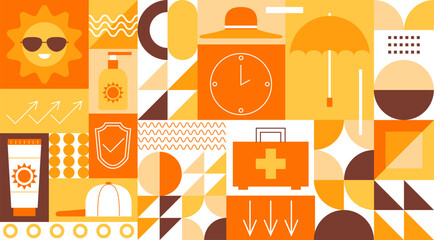 UV Safety Awareness Month. Summer Sun Safety. Sunscreen with a sun protection factor