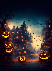 Halloween Day background copy space, for web design greeting card poster, advertising work,generative ai illustration