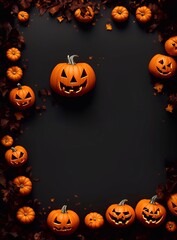 Halloween Day background copy space, for web design greeting card poster, advertising work,generative ai illustration