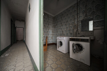 room with washing machine