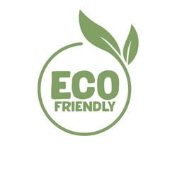 Eco friendly badge. Healthy natural label logo design. Organic product packaging design.