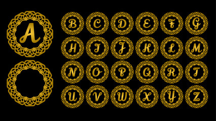 mandala gold logo set