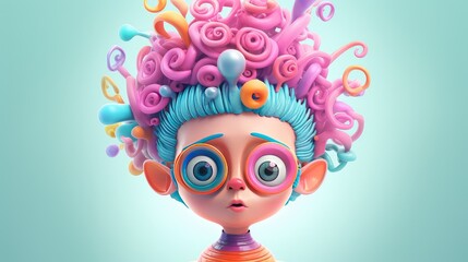 Cute Cartoon Characters With Pastel Background ; Generating AI Illustration