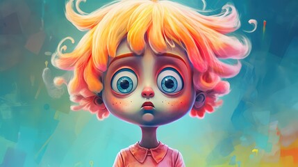 Generating AI Illustration Of Curiously Confused Cartoon Characters With Pastel Background