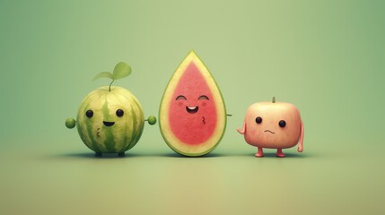 Lovely Colorful And Fresh Tropical Fruits With Pastel Background ; Generating AI Illustration