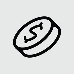 Dollar coin icon vector image