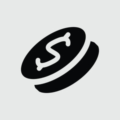 Dollar coin solid icon vector image