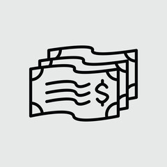 Bunch of dollar money icon vector image