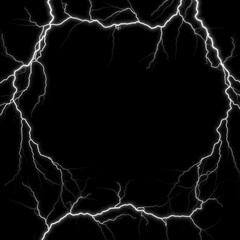 Lightnings forming a square frame 