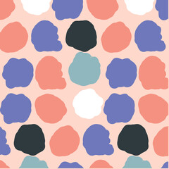 Contemporary abstract polka dot seamless repeat pattern design. Abstract shapes. minimal trendy surface pattern colorful vector illustration