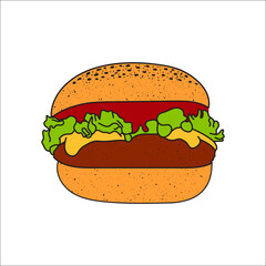 hamburger isolated on white background