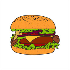 hamburger isolated on white background