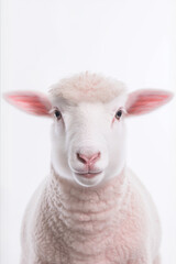 Fototapeta premium Close-up of a soft-furred sheep - ai generative
