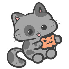 Cat and pumpkin halloween