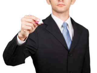 Business man drawing on virtual illustration