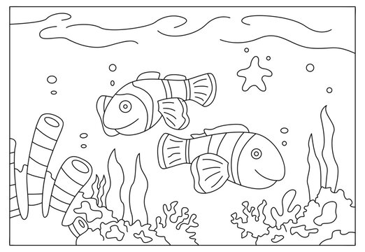 fish sea animals artists coloring pictures. nemo