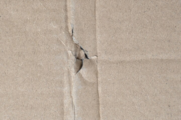 hole in crumpled carton