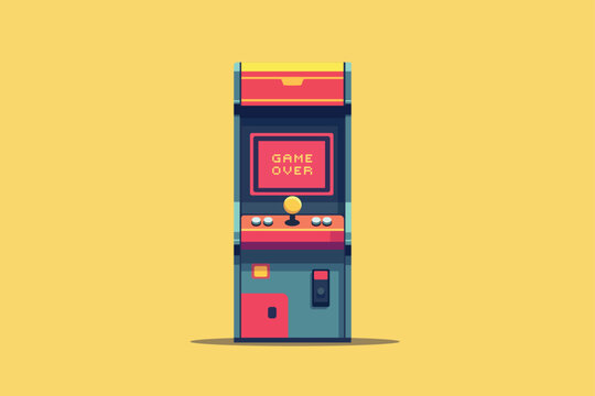 Retro gaming machines. Aesthetic wallpaper. Arcade game background. Vector stock