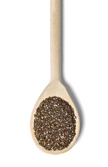 chia food organic antioxidant superfood  healthy  breakfast seed ingredient diet meal wooden spoon