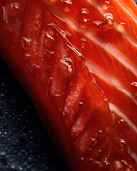 AI generated close up photo of salmon slice