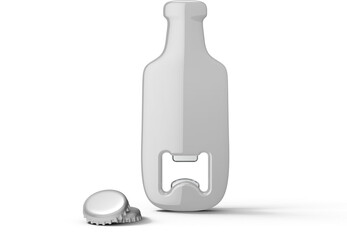 Bottle Opener Blank White Isolated 3D Rendering