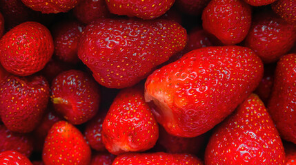 Edible background from a large number of ripe strawberries. stock image