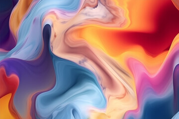  Abstract colorful wave background, generative ai