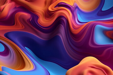 Abstract colorful wave background, generative ai