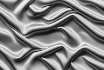 Fototapeta premium Fabric satin, silk with waves and folds in gray. Textile. Generative AI