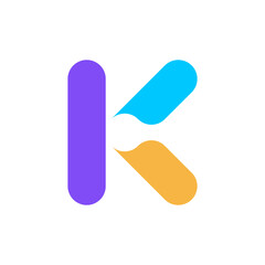 Letter K chat bubble modern logo design