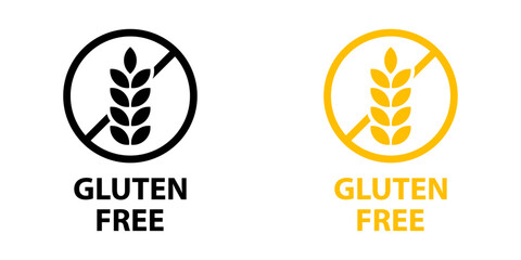 Gluten free label icon set