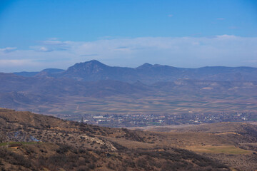 Amazing landscape with settlements and mountains, Armenia