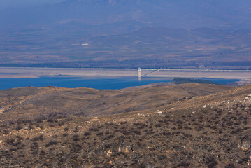 Beautiful view Aghstev reservoir, on Armenia-Azerbaijan state border