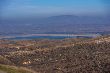 Beautiful view Aghstev reservoir, on Armenian-Azerbaijan state 