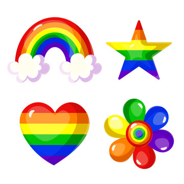 set of rainbow symbols