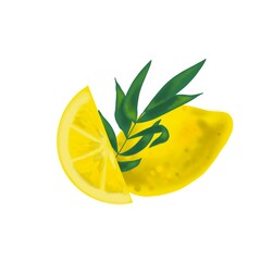 lemon with leaves