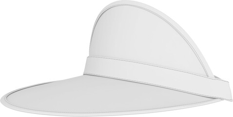 Beach Plastic Clear Sun Visor Hat White  Isolated 3D Rendering