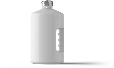 Fitness Water Bottle Bottle Gym Bottle White Plastic Water Jug Isolated 3D Rendering