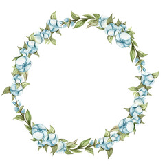 Summer flowers wreath,watercolor illustration for cards,backgrounds. Watercolor illustration for scrapbooking. Cartoon hand drawn background with flower for kids design.Perfect for wedding invitation.