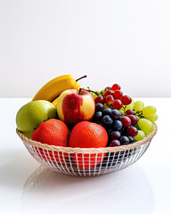 Naklejka na ściany i meble Fruit Bowl on a white background - Generative AI