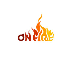 ON FIRE Wordmark Logo - fire symbol fused on the letters.