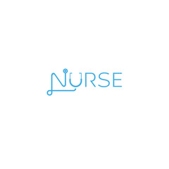 Nurse wordmark logo - Stethoscope replaces NU letter.